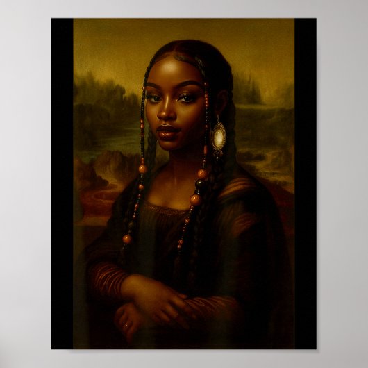 Black Mona Lisa Afro African American Melanin Blac Poster (Vorne)