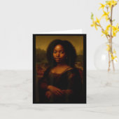 Black Mona Lisa Afro African Melanin Black History Karte (Gelbe Blume)