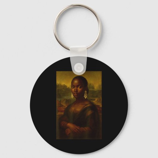 Black Mona Lisa Afro African Melanin Black History Schlüsselanhänger (Vorderseite)