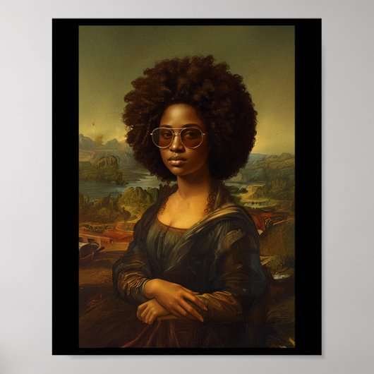 Black Mona Lisa Afro American Black History Poster (Vorne)