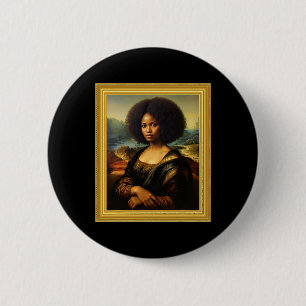 Black Mona Lisa Afro Königin Afrikanische Frau Bla Button