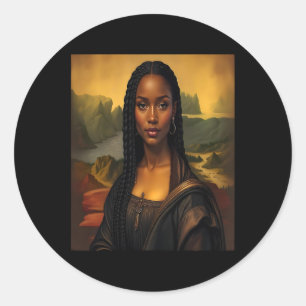 Black Mona Lisa Black History African Königin 1 Runder Aufkleber