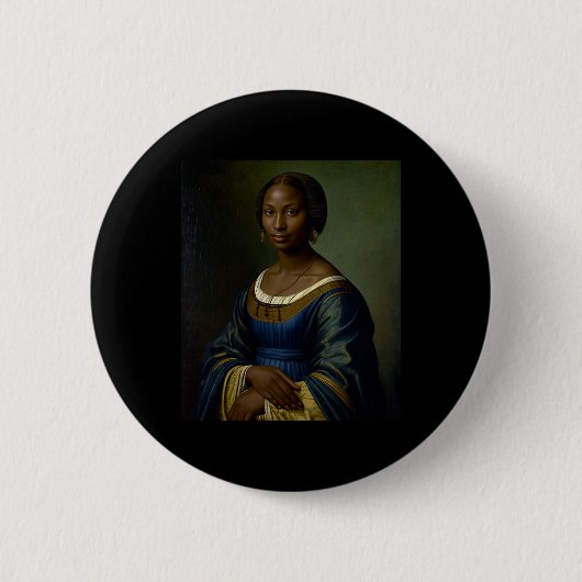 Black Mona Lisa Black History Month Frau Black He Button (Vorderseite)