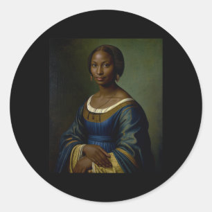 Black Mona Lisa Black History Month Frau Black He Runder Aufkleber