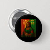 Black Mona Lisa Graphic Afro American June Button (Vorne & Hinten)