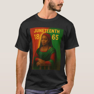 Black Mona Lisa Graphic Afro American June T-Shirt