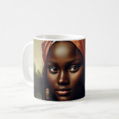 Black Mona Lisa Reimagined Art Print – Afrocentric Kaffeetasse (Vorderseite Links)