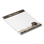 Black Monogram Baseball Hat Notepad Notizblock (angewinkelt)