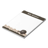 Black Monogram Baseball Hat Notepad Notizblock (Rotiert)