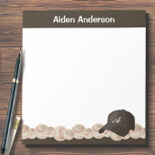 Black Monogram Baseball Hat Notepad Notizblock