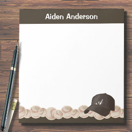 Black Monogram Baseball Hat Notepad Notizblock