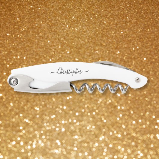 Black Monogram Beer Wine Corkschraube Flasche Open Kellnermesser