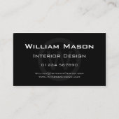 Black Monogram Circle - Berufliche Visitenkarte (Vorderseite)