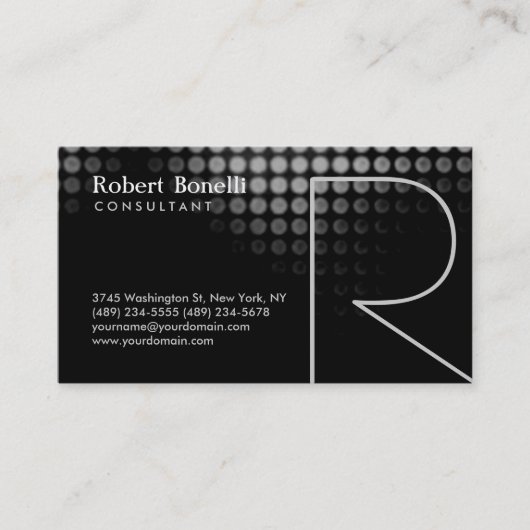 Black Monogram Consultant Business Card Visitenkarte (Vorderseite)