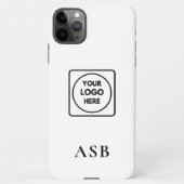 Black Monogram Custom Logo Photo iphone case Hülle (Rückseite)