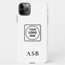 Black Monogram Custom Logo Photo iphone case