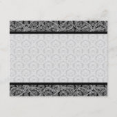 Black Monogram Damask Gift Registry Wedding Begleitkarte (Rückseite)