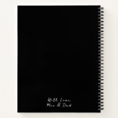 Black Monogram Gift Message Family Rezept Book Notizblock (Rückseite)