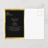 Black Monogram & Gold Sleek Save the Date Ankündigungspostkarte (Rückseite)
