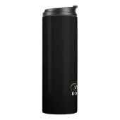 Black Monogram Gold White Minimalist Elegant Men Thermosbecher (Nach links gedreht)