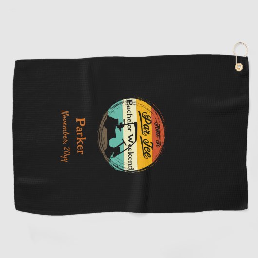 Black Monogram Golf Handtuch | Bachelor Weekend (Horizontal)