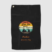 Black Monogram Golf Handtuch | Bachelor Weekend (Vorderseite)