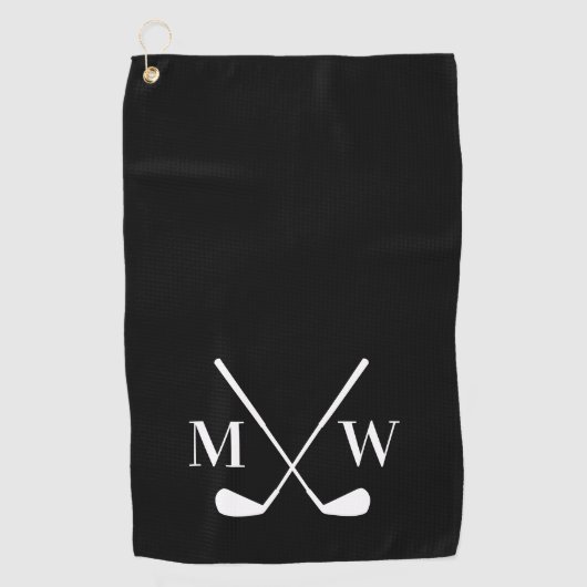 Black Monogram Golfhandtuch (Vorderseite)