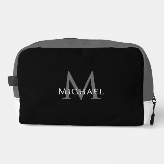 Black Monogram – Groomsman Golf Weekend Travel Waschbeutel (Vorderseite)