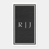Black Monogram Initials White Simple Wedding Serviette (Vorderseite)