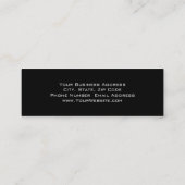 Black Monogram Interior Designer Business Card Mini Visitenkarte (Rückseite)