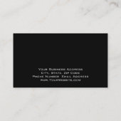 Black Monogram Interior Designer Business Card Visitenkarte (Rückseite)