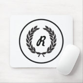 Black Monogram Laurel Wreath Mousepad (Mit Mouse)