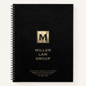 Black Monogram Lawyer Notebook Notizblock (Vorderseite)