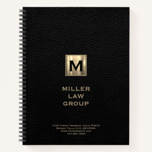 Black Monogram Lawyer Notebook Notizblock