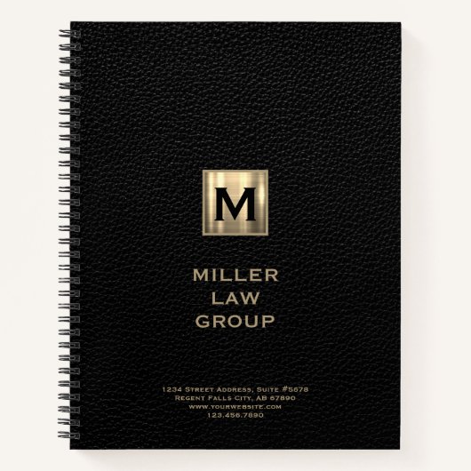 Black Monogram Lawyer Notebook Notizblock (Vorderseite)