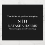 Black Monogram Logo Business Promo QR label Schaumweinetikett (Einzelnes Label)