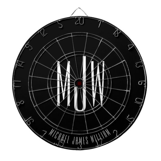 Black Monogram Modern Classic Dartscheibe (vorne)