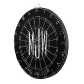 Black Monogram Modern Classic Dartscheibe (Vorderseite rechts)