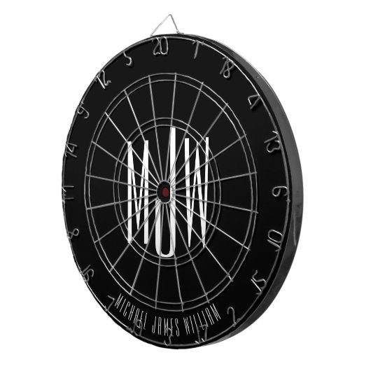 Black Monogram Modern Classic Dartscheibe (Vorderseite rechts)