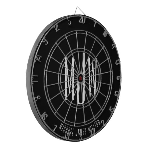Black Monogram Modern Classic Dartscheibe (Vorderseite Links)