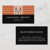 Black Monogram Modern Zickzack Pattern #7 Visitenkarte (Vorne/Hinten)