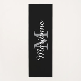 Black Monogram Name and Initial Personalized Yogamatte