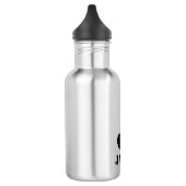 Black Monogram & Name Kids School Edelstahlflasche (Links)