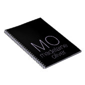 Black Monogram Notebook Journal Custom Initial Notizblock (Rechte Seite)