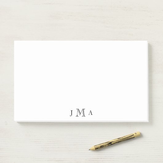 Black Monogram Office Post-it Klebezettel (Auf Schreibtisch)