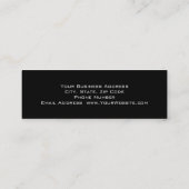 Black Monogram Schlicht Fotograf Business Card Mini Visitenkarte (Rückseite)