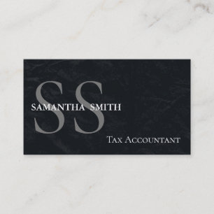 Black Monogram Tax Accountant Visitenkarte