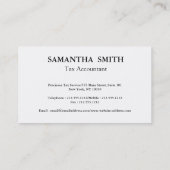 Black Monogram Tax Accountant Visitenkarte (Rückseite)