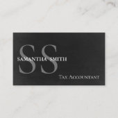 Black Monogram Tax Accountant Visitenkarte (Vorderseite)