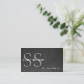 Black Monogram Tax Accountant Visitenkarte (Stehend Vorderseite)